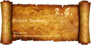 Kosik Gedeon névjegykártya